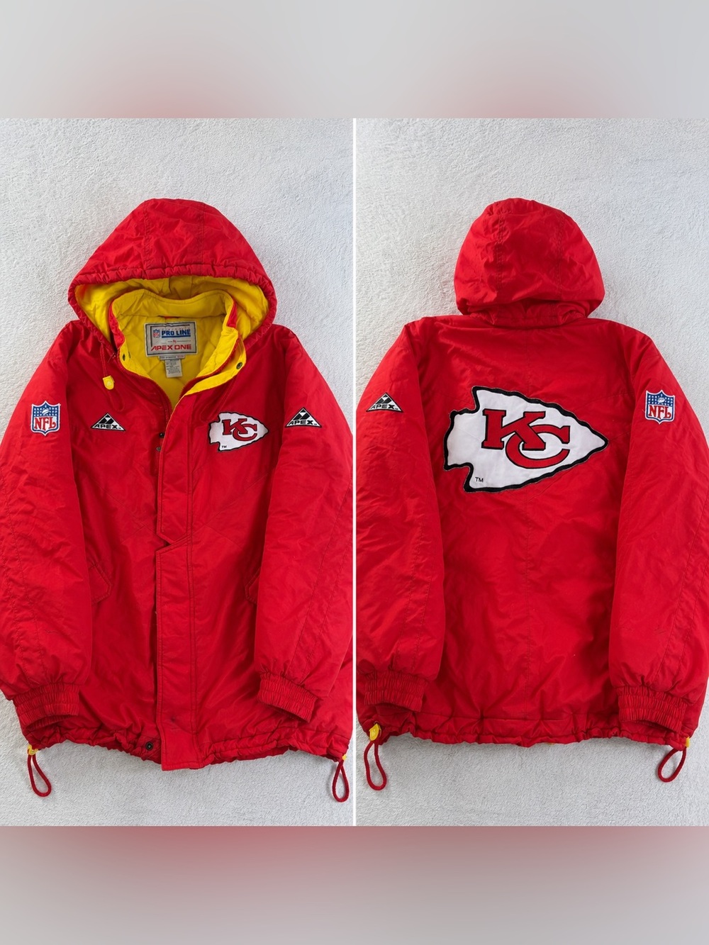 Vintage Apex One Kansas City Chiefs NFL Pro Line Jacket XL 90s